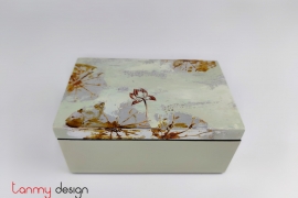 Rectangle lacquer box hand-painted with abstract lotus 11*17*H8 cm